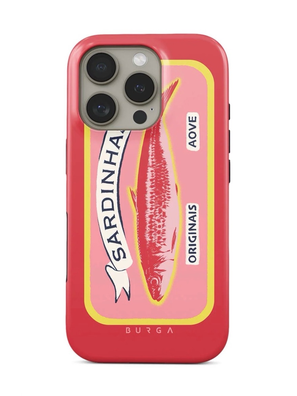 BURGA Red Sardinha Graphic Phone Case - Bold Pink & Red Design